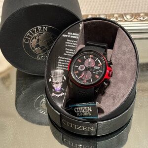 Citizen Eco-Drive Black and Red Chronograph Watch